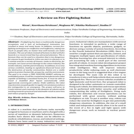 A Review on Fire Fighting Robot