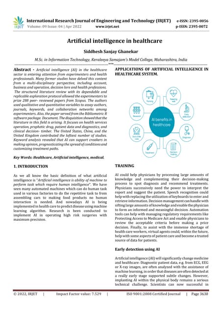 Artificial intelligence in healthcare