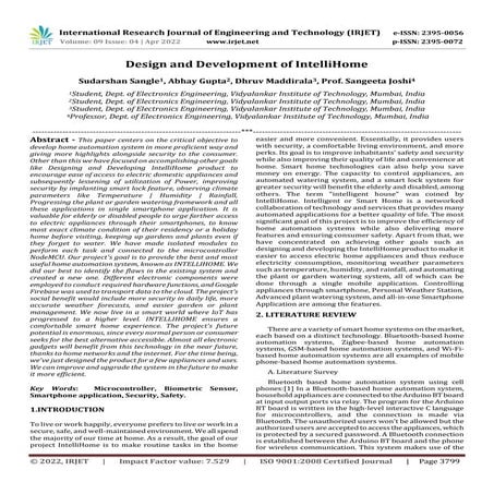 Design and Development of IntelliHome
