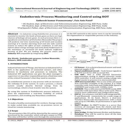 Endothermic Process Monitoring and Control using IIOT