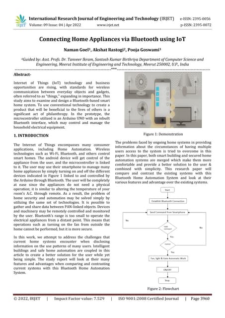 Connecting Home Appliances via Bluetooth using IoT