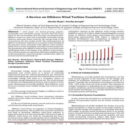 A Review on Offshore Wind Turbine Foundations | PDF