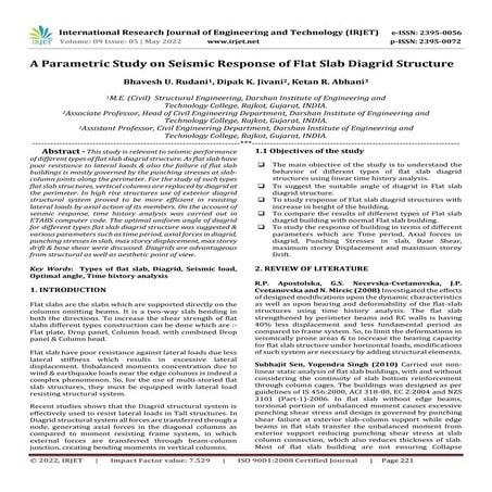 A Parametric Study on Seismic Response of Flat Slab Diagrid Structure