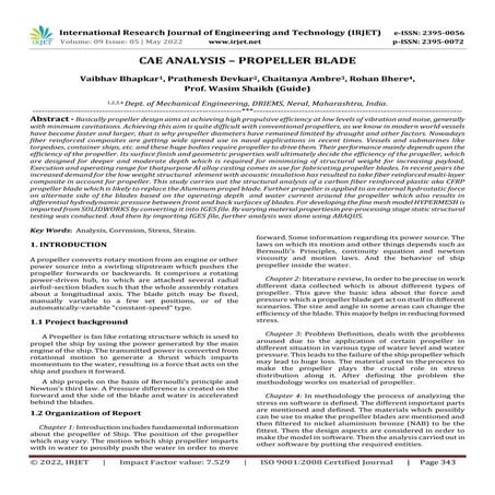 CAE ANALYSIS – PROPELLER BLADE