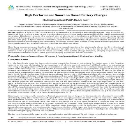 High Performance Smart on Board Battery Charger