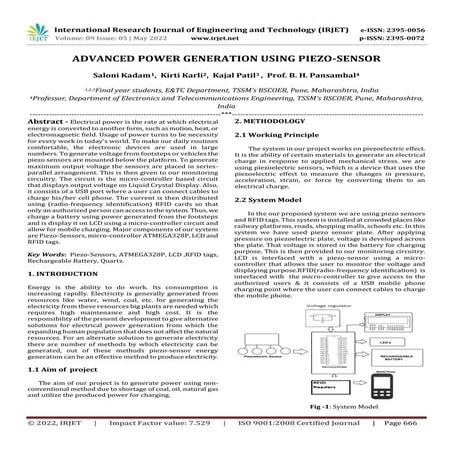 ADVANCED POWER GENERATION USING PIEZO-SENSOR