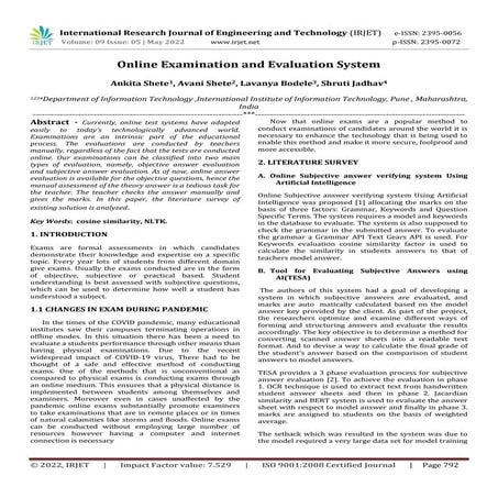 Online Examination and Evaluation System