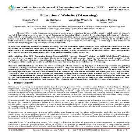 Educational Website (E-Learning)