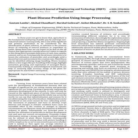 Plant Disease Prediction Using Image Processing