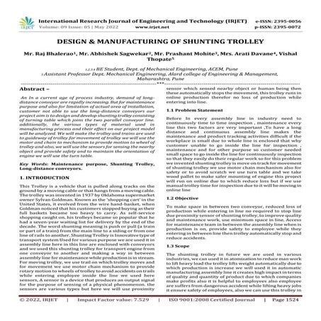 DESIGN & MANUFACTURING OF SHUNTING TROLLEY