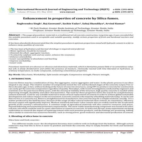 Use of Silica Fume in Concrete Partially Replacement By Cement” -A ...