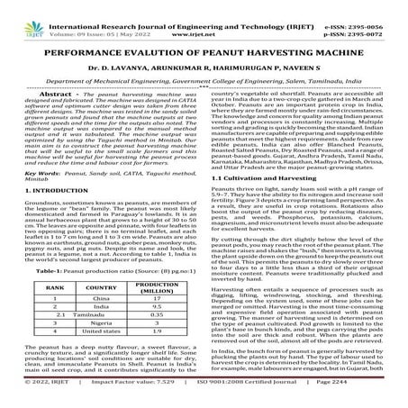 A Review on Design and Fabrication of Groundnut Shelling and Separating ...