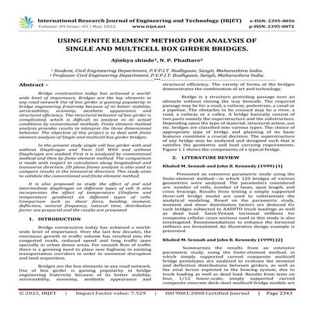 USING FINITE ELEMENT METHOD FOR ANALYSIS OF SINGLE AND MULTICELL BOX ...