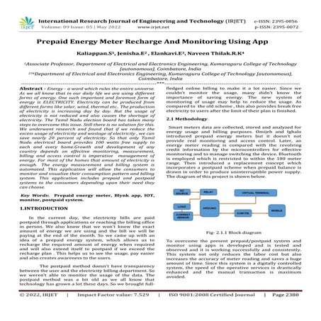 Prepaid Energy Meter Recharge And Monitoring Using App