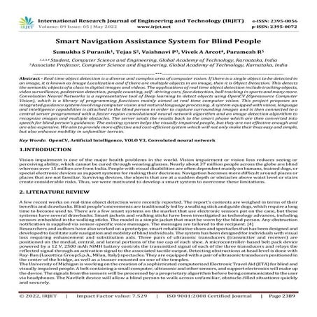 Smart Navigation Assistance System for Blind People