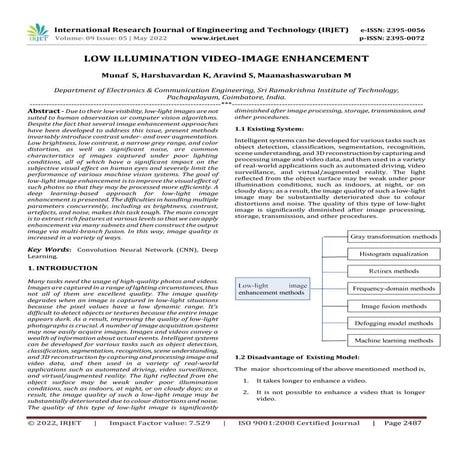 Low Light Image Enhancement Using Zero-DCE algorithm | PDF