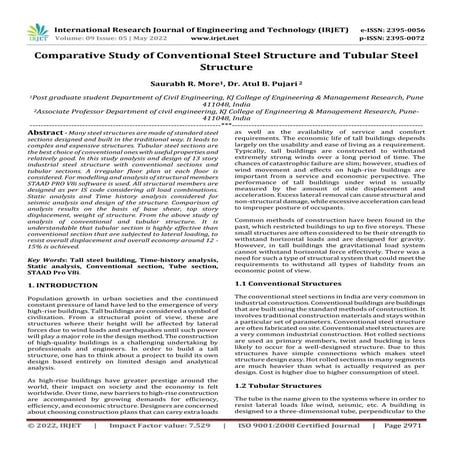 Comparative Study of Conventional Steel Structure and Tubular Steel ...