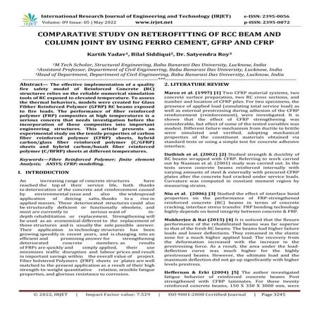 COMPARATIVE STUDY ON RETEROFITTING OF RCC BEAM AND COLUMN JOINT BY USING FERR...