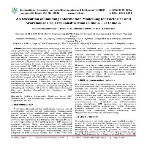 An Execution of Building Information Modelling for Factories and Warehouse Pr...