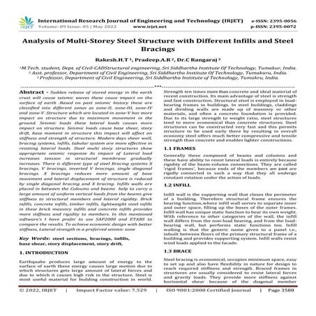 Analysis of Multi-Storey Steel Structure with Different Infills and ...