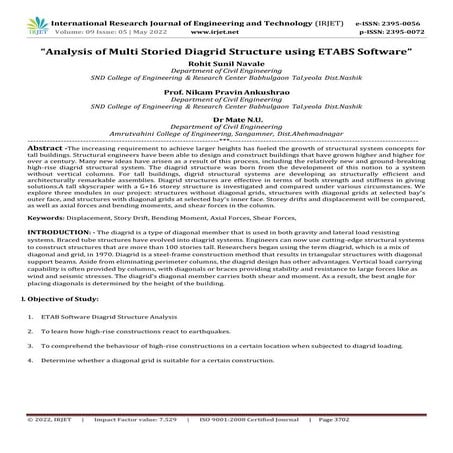 “Analysis of Multi Storied Diagrid Structure using ETABS Software”