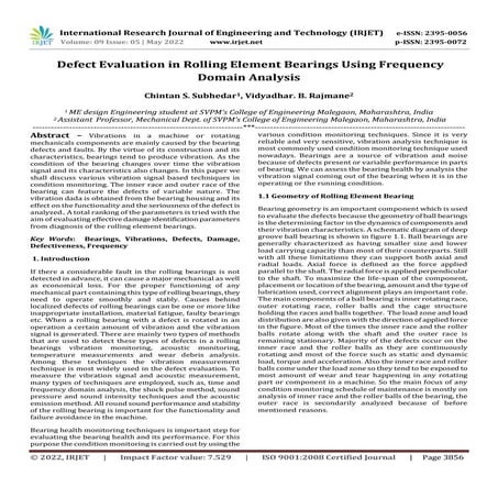 Defect Evaluation in Rolling Element Bearings Using Frequency Domain Analysis