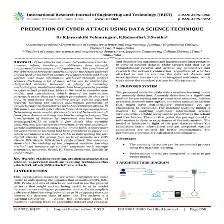 PREDICTION OF CYBER ATTACK USING DATA SCIENCE TECHNIQUE | PDF