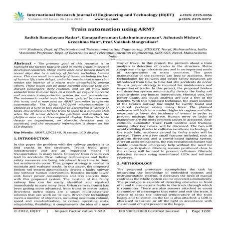 Train automation using ARM7