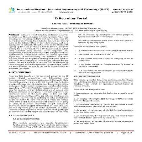 E- Recruiter Portal