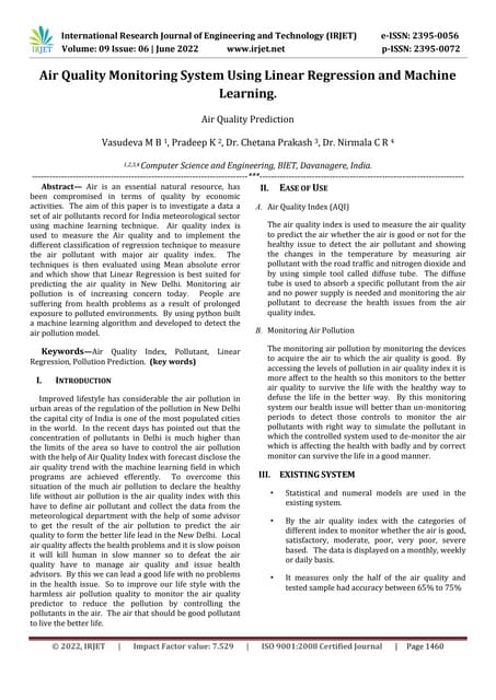 Predicting air pollution level | PPTX | Indoor Environmental Quality ...