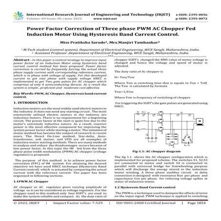 Power Factor Correction of Three phase PWM AC Chopper Fed Induction ...