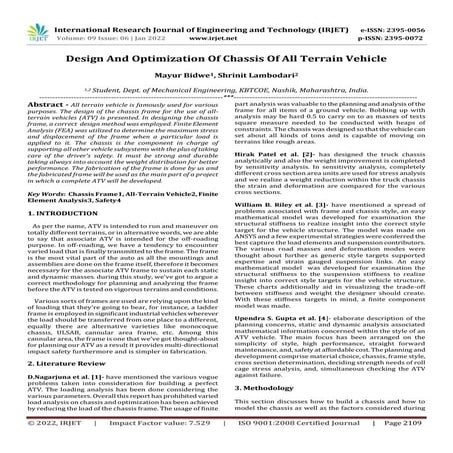 Design And Optimization Of Chassis Of All Terrain Vehicle