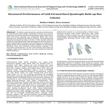 Structural Performance of Cold Formed Steel Quadruple Built-up Box ...