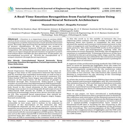 A Real-Time Emotion Recognition from Facial Expression Using Conventional Neu...