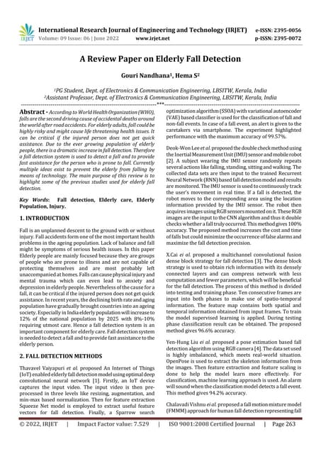 Fall detection and prevention among elderly persons. | PPTX