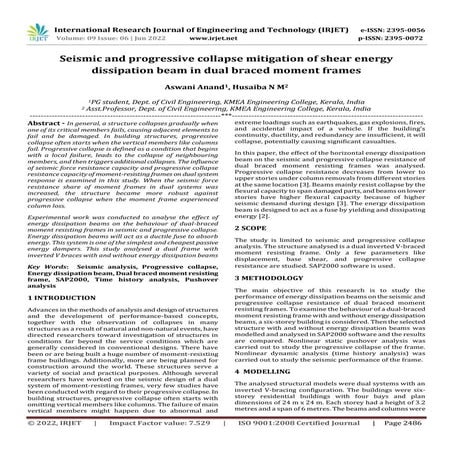 Seismic and progressive collapse mitigation of shear energy dissipation beam ...