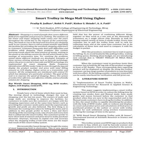 Smart Trolley in Mega Mall Using Zigbee