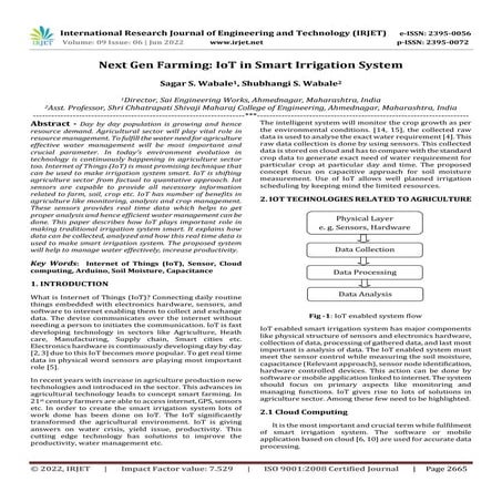 Next Gen Farming: IoT in Smart Irrigation System