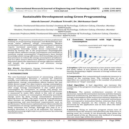 Sustainable Development using Green Programming | PDF