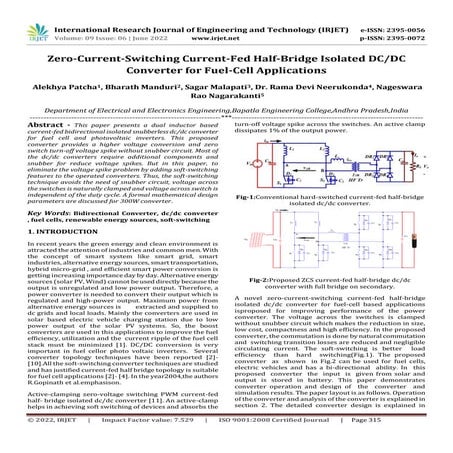 Zero-Current-Switching Current-Fed Half-Bridge Isolated DC/DC Converter for F...