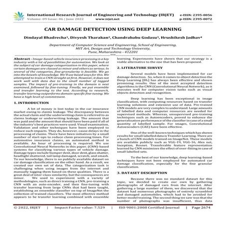 CAR DAMAGE DETECTION USING DEEP LEARNING