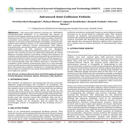 Advanced Anti-Collision Vehicle