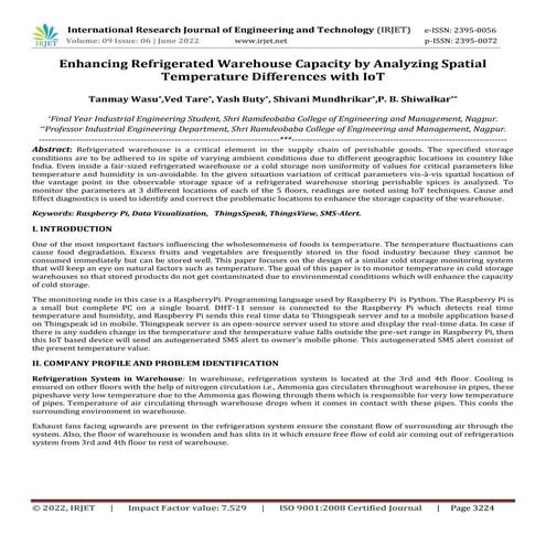 Enhancing Refrigerated Warehouse Capacity by Analyzing Spatial Temperature Di...