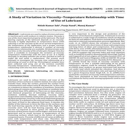 Numerical Study Of The Lubricant Viscosity Grade Influence – QISX