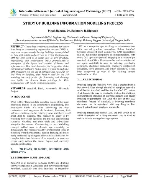 STUDY OF BUILDING INFORMATION MODELING PROCESS