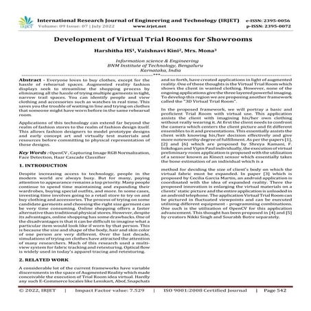 Development of Virtual Trial Rooms for Showrooms