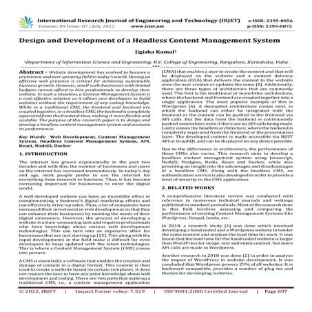 Design and Development of a Headless Content Management System