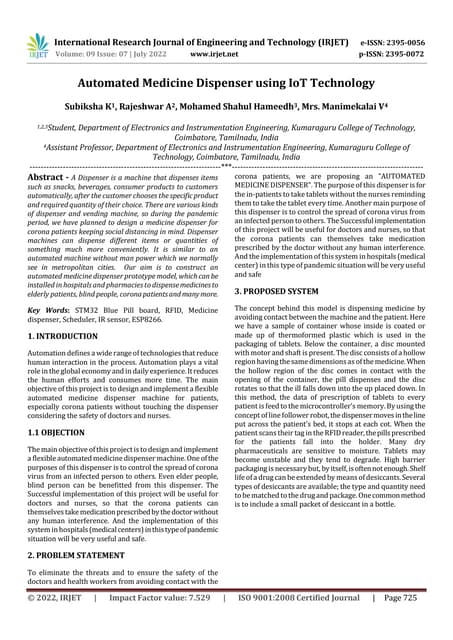 Mediminder: IoT Based Smart Medicine Box | PDF | Internet of Things ...