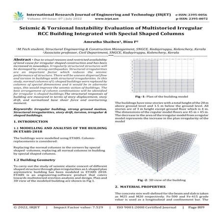 Seismic & Torsional Instability Evaluation of Multistoried Irregular RCC Buil...
