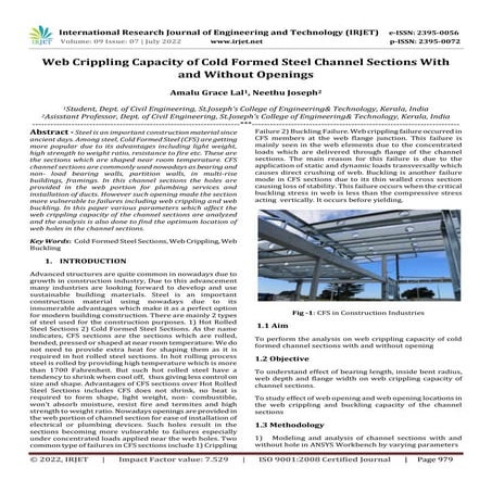 Review on Web Crippling Capacity of Cold Formed Steel Sections | PDF